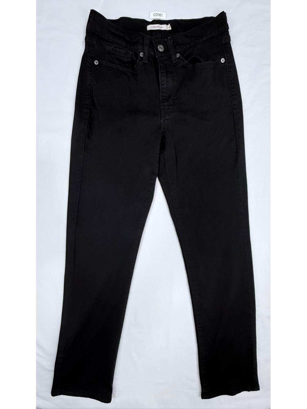 Classic Straight Black Jeans for Women, 27x30 Mid-Rise Fit
